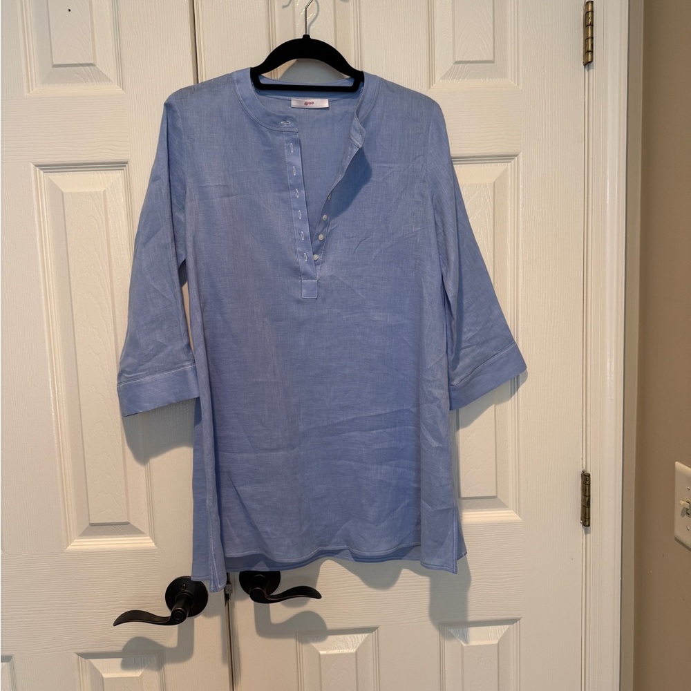 Leggiadro Light Blue Tunic Top